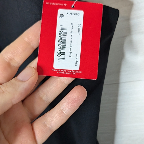 Spanx The Get Moving Square Neck Dress NWT Black XL - Picture 12 of 12